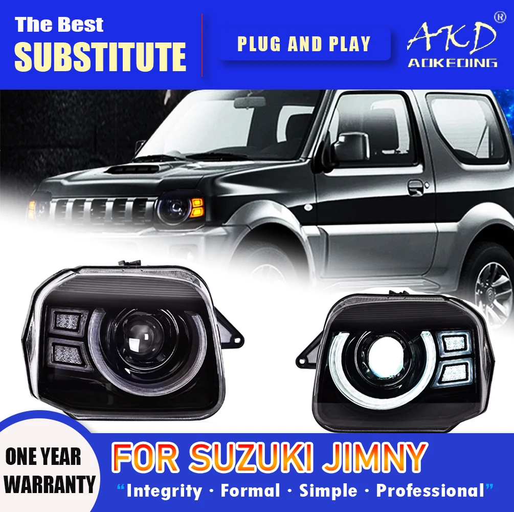 

AKD Head Lamp for Suzuki Jimny LED Headlight 2007-2017 Headlights Jimny DRL Turn Signal High Beam Angel Eye Projector Lens