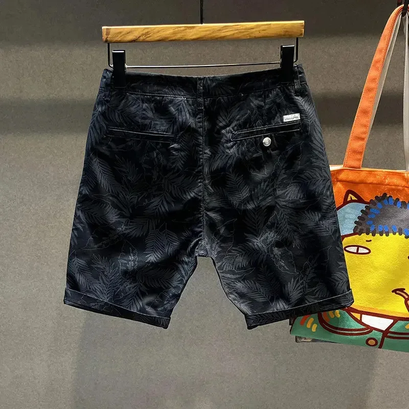 

2026 New Leaves Camouflage Printed Casual Cargo Shorts Men's Summer Loose Stylish Beach Cropped Pants