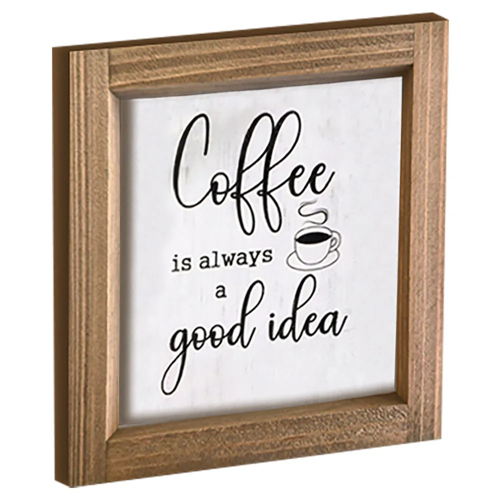 

Rustic Coffee Bar Sign Wooden Plaque Farmhouse Kitchen Wall Hanging Decor Tea Station Vintage Coffee Wall Art Office Signs