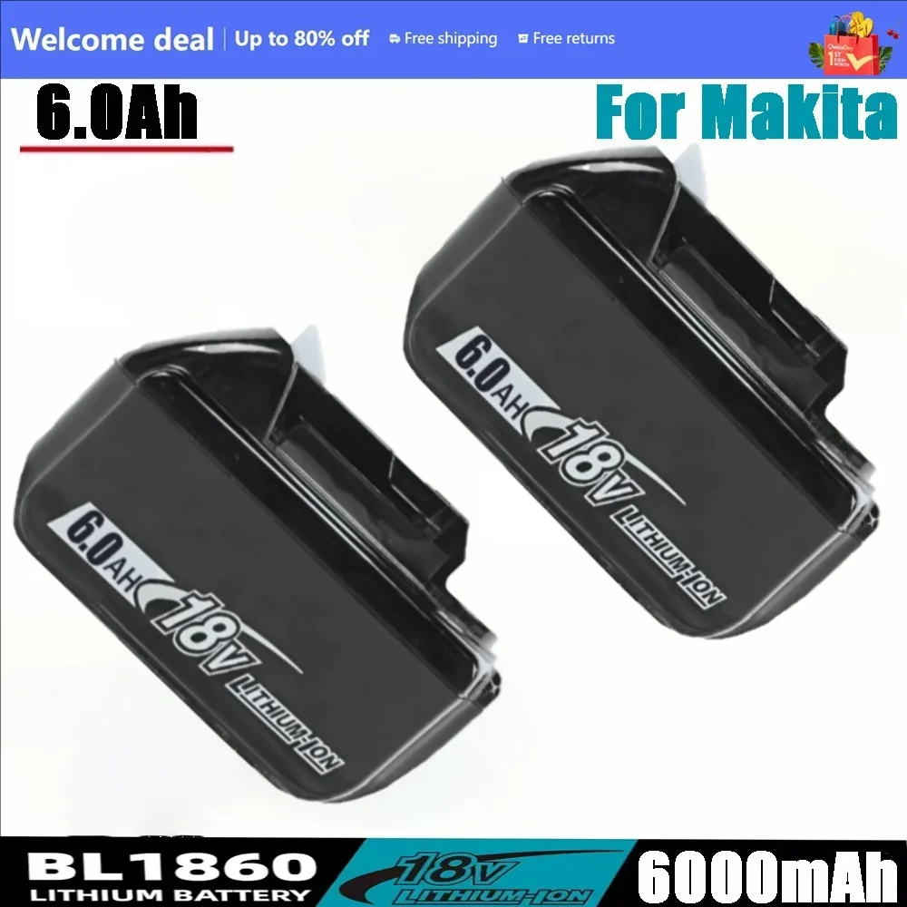 بطارية ماكيتا 18 فولت، بطارية ليثيوم 18 فولت 6.0 أمبير قابلة لإعادة الشحن، بطارية ماكيتا الأصلية ماكيتا 18 فولت BL1840، BL1830، BL1850، BL1850B #4