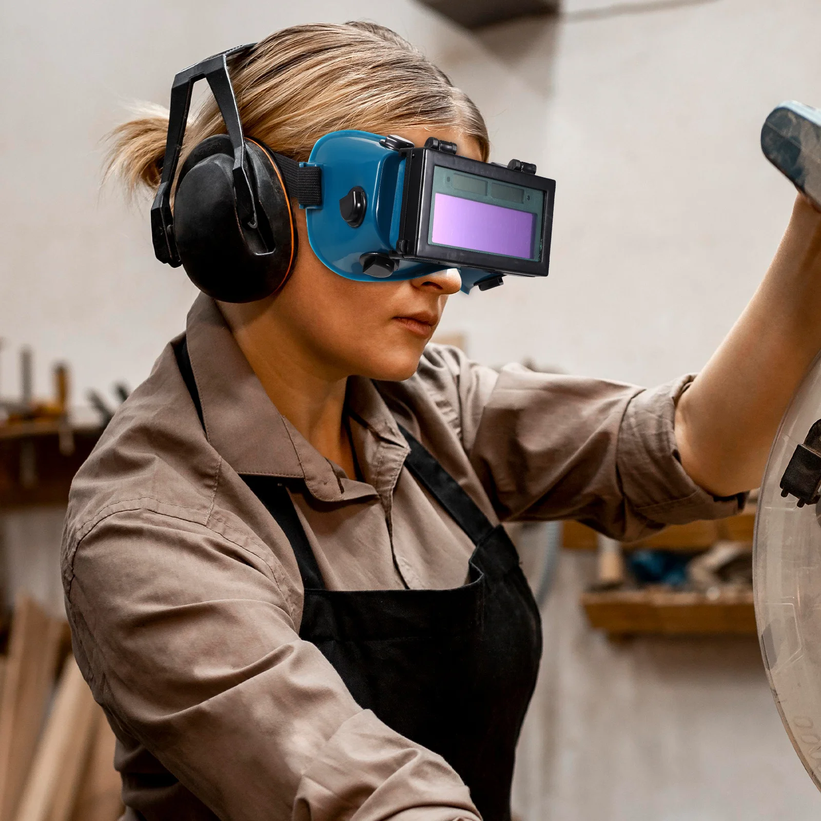 نظارات لحام الوجه متابعة قابل للتعديل عقال المضادة للخدش حماية التهوية لحام طحن قطع لحام #2