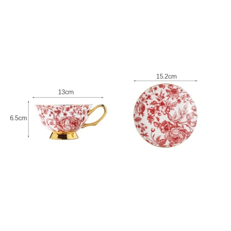 

Household cup and saucer set, wedding gift, high-end practical bone china coffee cup set for newcomers