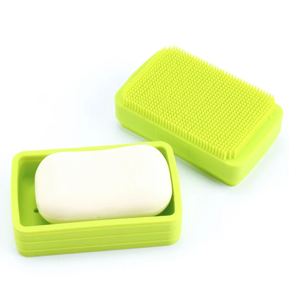 

Rectangular Silicone Soap Box Leakproof Waterproof Soap Holder Portable Case with Lid for Bathroom Travel Gym Outdoors