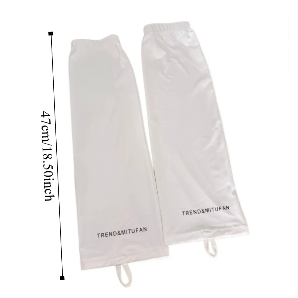 腕保護サイクリング日焼け止めスリーブ弾性抗紫外線ロングアイスシルクスリーブ薄い白日焼け止めアームカバー女性/女の子