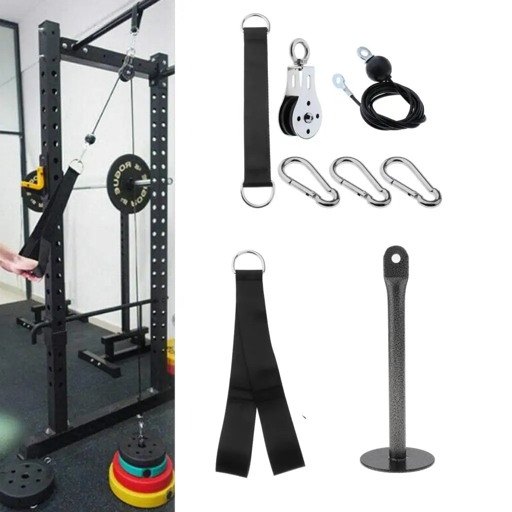 Pulley Cable Machine Attachment System LAT Tricep Pull Down Strap Training Equipment Shoulder Chest Back Muscle