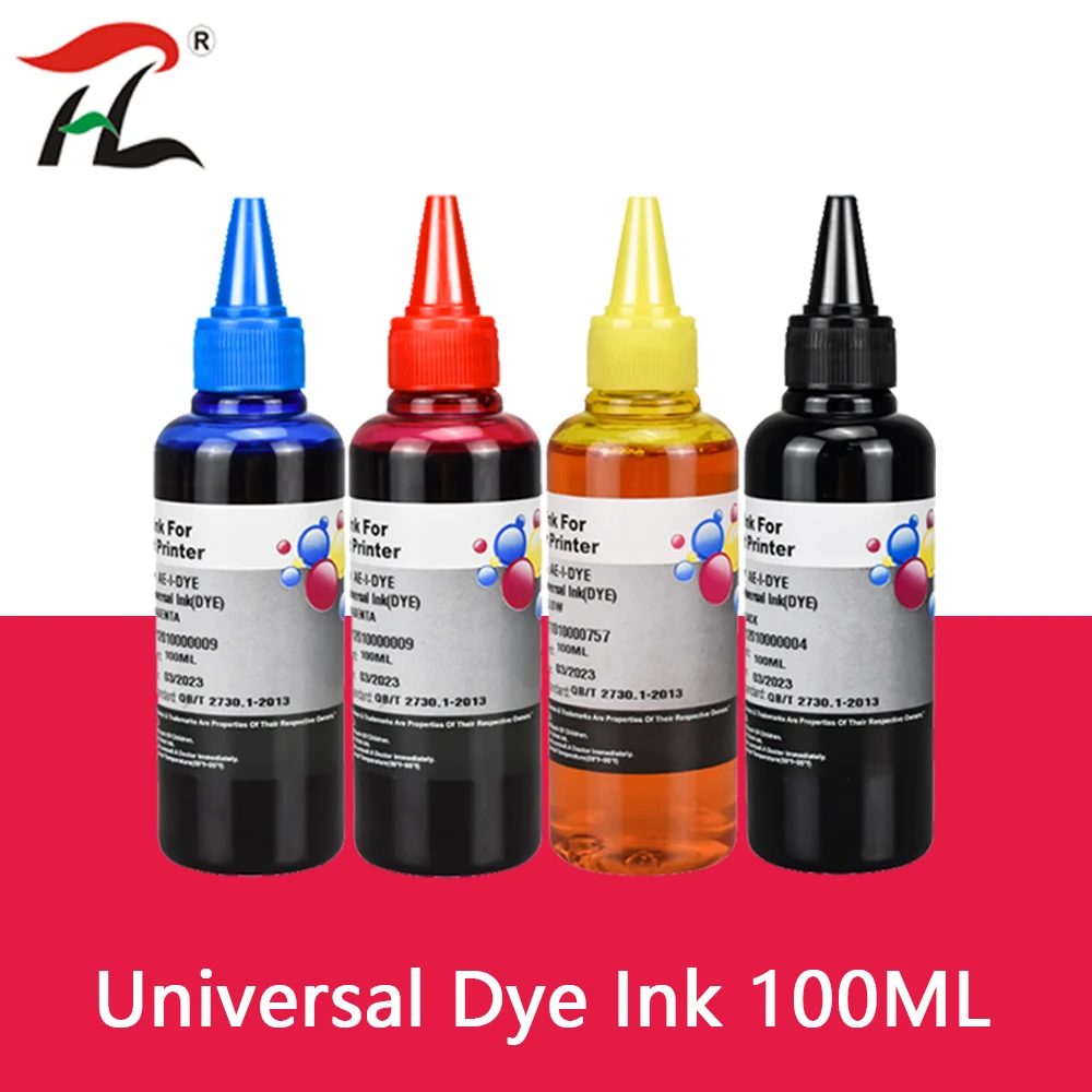 4 Color Dye Ink For HP,4 Color+100ML,for HP Premium Dye Ink,General for HP printer ink all models 302XL  62XL 63XL 301XL 304XL