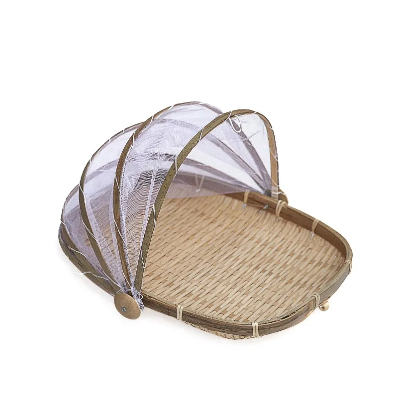 Living room household steamed bread frame rectangular dustpan bamboo woven storage basket insect-proof bamboo sieve