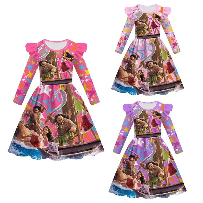 Детское летнее карнавальное платье в стиле аниме в стиле фэнтези для девочек, комплект одежды, детское праздничное платье принцессы, рождественский костюм M-Moana