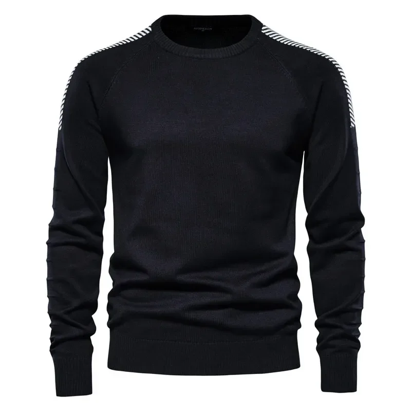 Men\'s Round Neck Sweater Men\'s Japanese Solid Color Simple Basic Shirt Men\'s Spring and Autumn Oversize Sweater