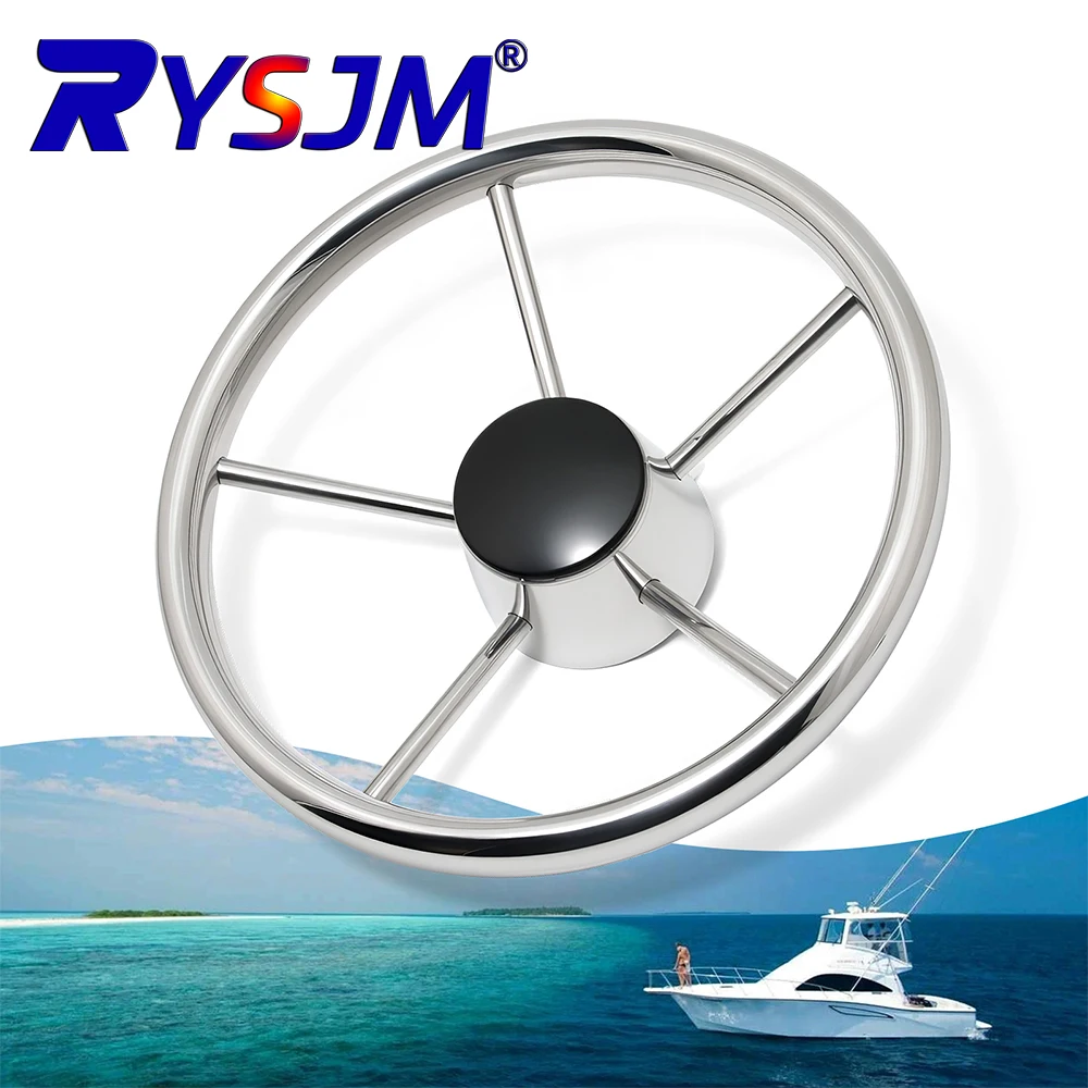11inch-13inch-stainless-steering-wheel-with-knob-marine-boat-accessories-with-wheel-centre-cover