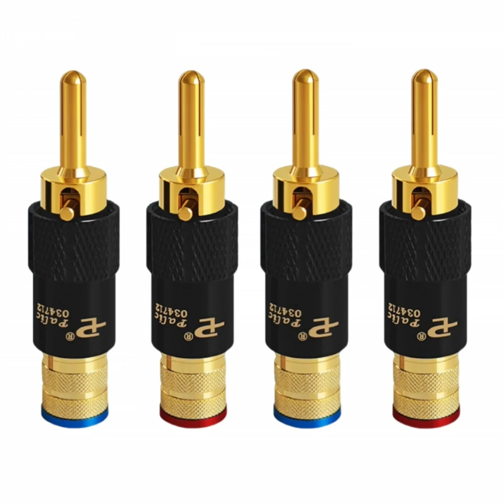 HIFI Palic lot New Brass Banana Plug with Lock Palic Plug Speaker Cable Speaker Amplifier Connector for DIY RCA speaker cable