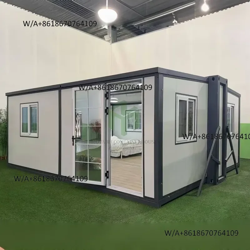 Hot Seller High Quality Hurricane Proof Prefab 20ft/40ft Expandable Foldable Double Wings Container Homes for Mall School Use