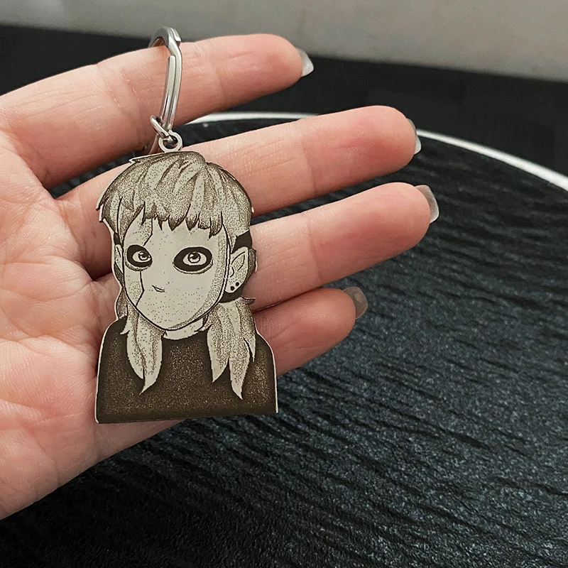 

Серебряный портретный фото из нержавеющей стали, индивидуальный брелок с мультяшным изображением, персонализированная сумка, очаровательный автомобильный брелок для ключей, подарок для парня