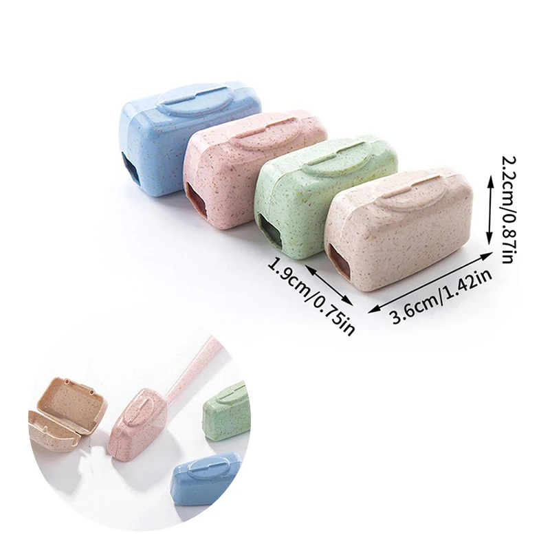 4 ピース/セットミニ歯ブラシヘッドカバーポータブル歯ブラシホルダーキャップ屋外旅行家庭用浴室オーガナイザーアクセサリー