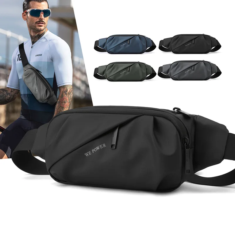 Riñonera deportiva a la moda para hombre, bolso de pecho informal para correr al aire libre, paquete de pecho, bolso de mensajero para teléfono