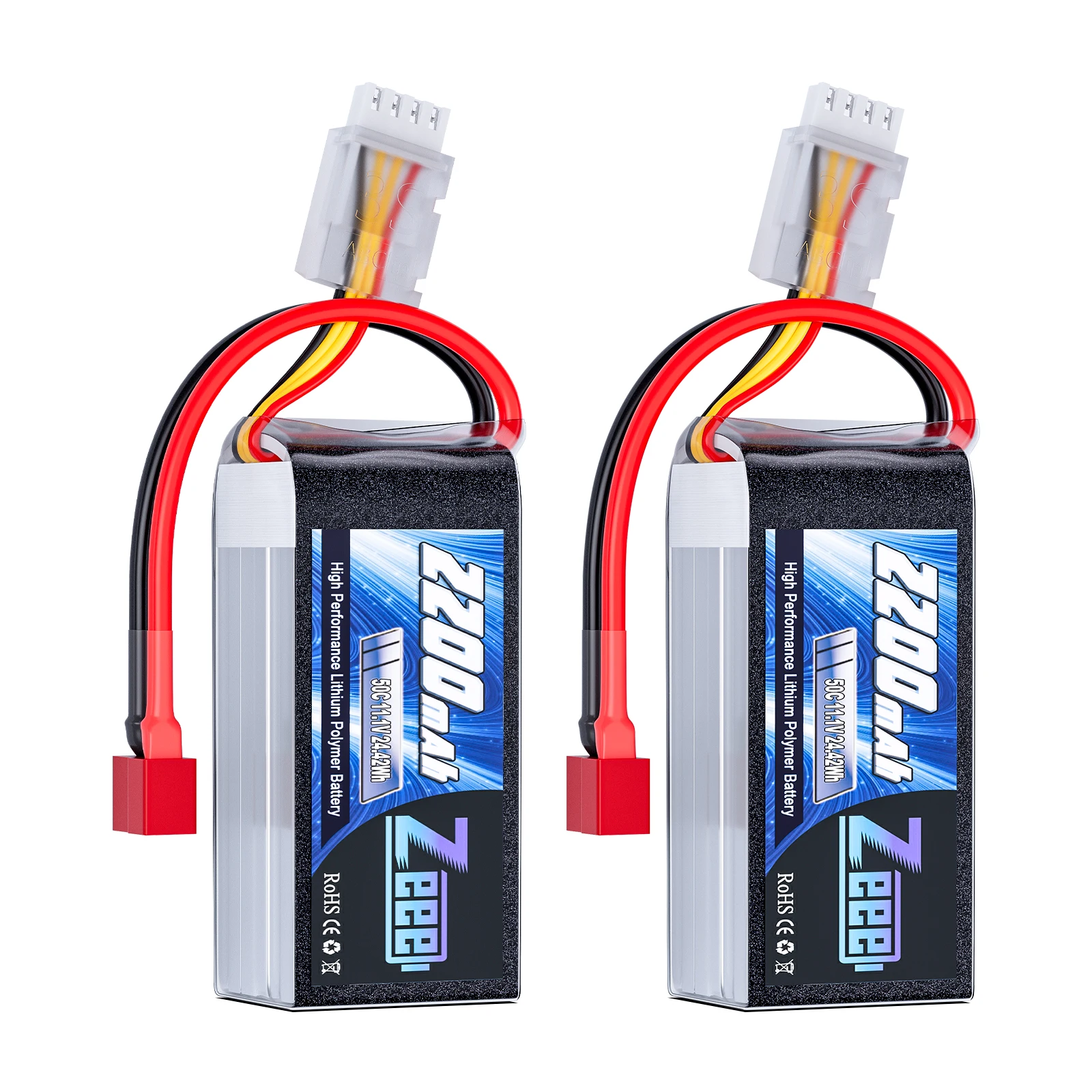 2 stks Zeee 3 S 2200 mAh Shorty Lipo Batterij 11.1 V 50C met T/XT60 Plug voor RC Auto Vrachtwagen Drone Vliegtuig FPV RC Hobby Modellen Onderdelen