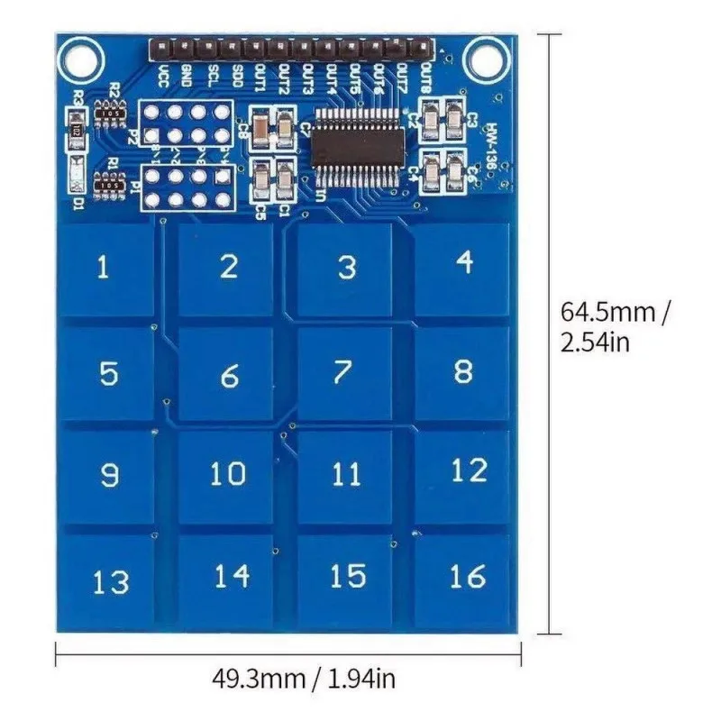 Ttp229 16 Channel Capacitive Touch Switch Module Digital Touch Sensor Module Touch Sensor Switch Pcb Board For Arduino