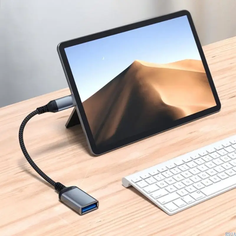 R91A Металлический, усиленный USB тип C Самцовый мужчина до USB Женский адаптер быстрая зарядка шнур передачи данных для