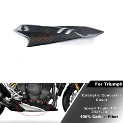 Catalytic Converter Cover For Triumph Speed Triple 1200 2021-2024 Full Carbon Fiber 100%