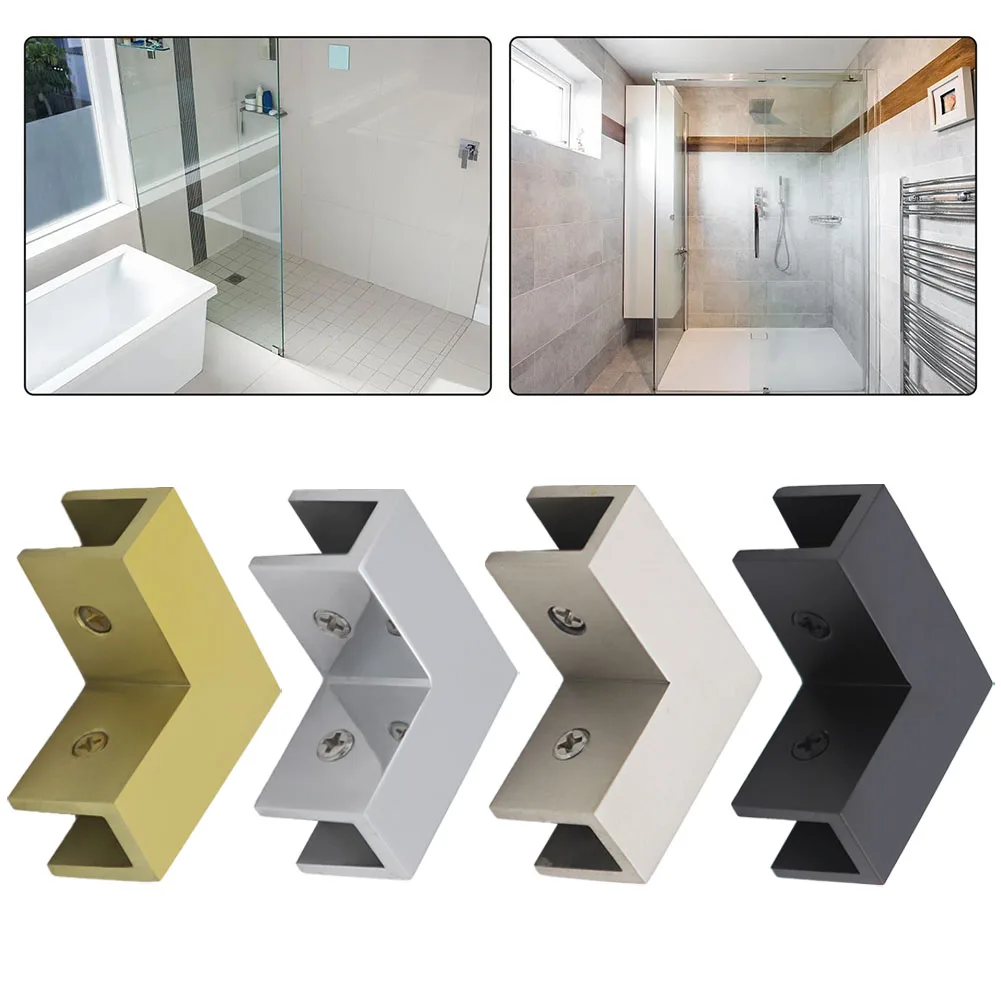 

1pcs Bathroom Door Brass Clamp Fixed Panel Square 90degree Angle Glass Clamp For 8-12 Mm Tempered Glass Hardware Accessories