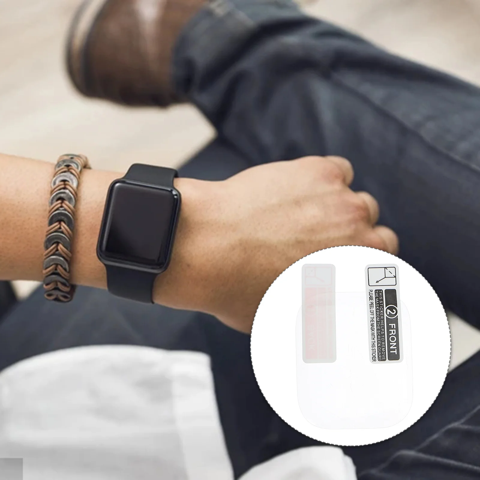 

4Pcs Watch Soft Film Screen Protector for Smartwatch Anti-Scratch Dustproof Sweat Resistant Pet Protective Films