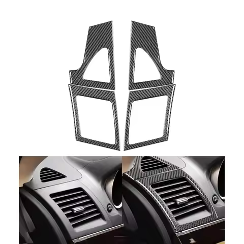 Air conditioner Outlet Grid Frame For Mitsubishi Lancer EVO X MR 2008-2015 Carbon Fiber Sticker Air Vent Trim Car Accessories
