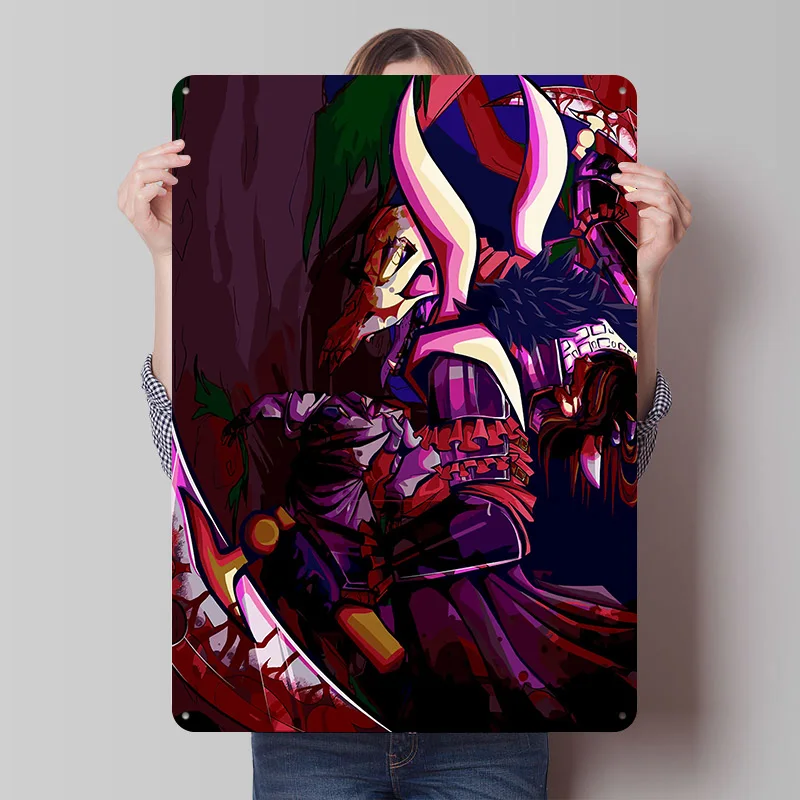 

Постер с изображением персонажа в стиле дарк-фэнтези с косой, индивидуальный ретро-декор для стен, винтажные металлические таблички для украшения мужской комнаты или спальни