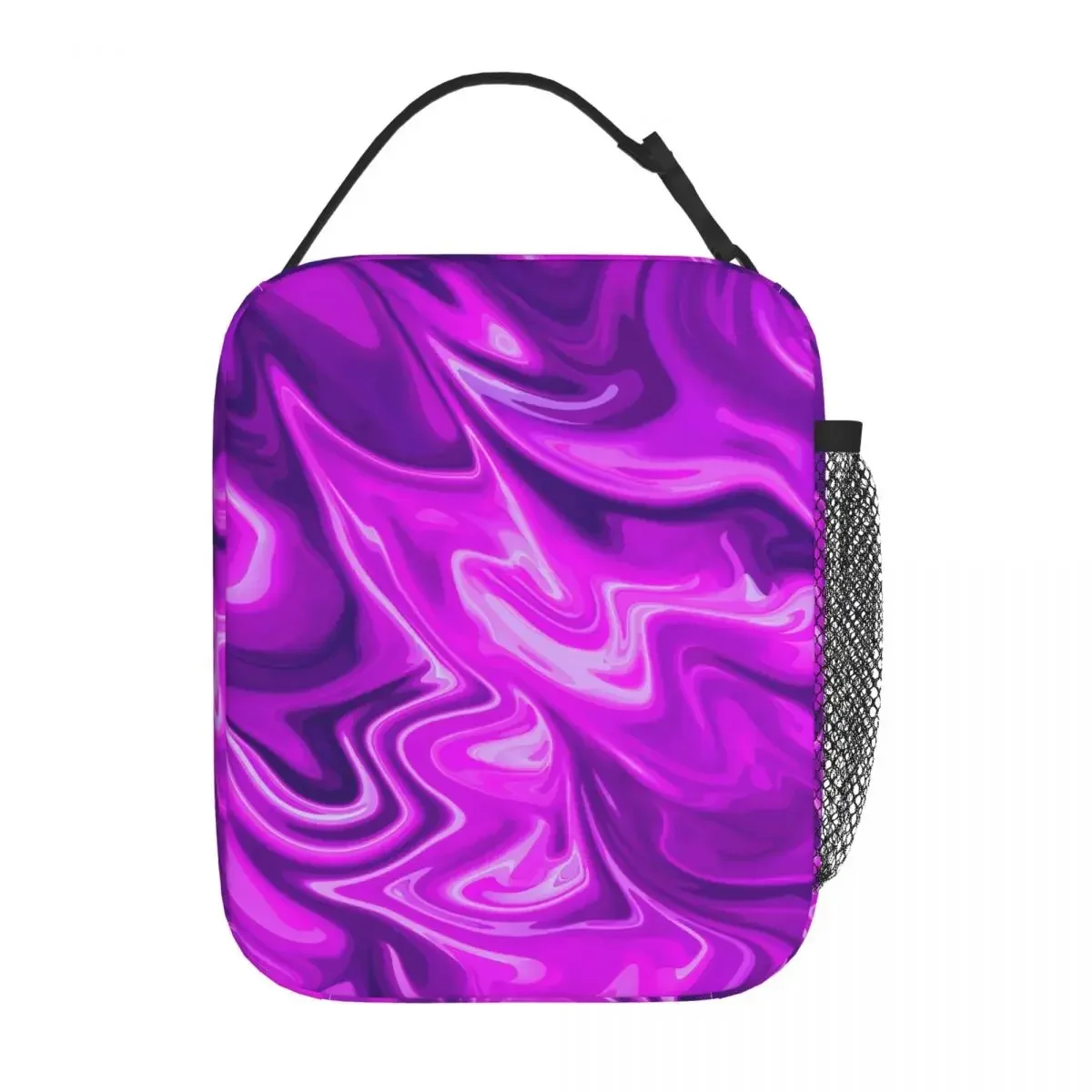 Marble Print Lunch Bag Abstract Liquid School Lunch Box For Adult Design Thermal Tote Handbags Oxford Portable Cooler Bag