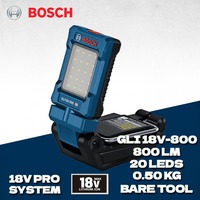 BOSCH GLI 18V-800 Pro Cordless Light 360° Swivelling and 180° Tilting Folding Lamp Impact Drill Workspace Power Tool GLI18V-800