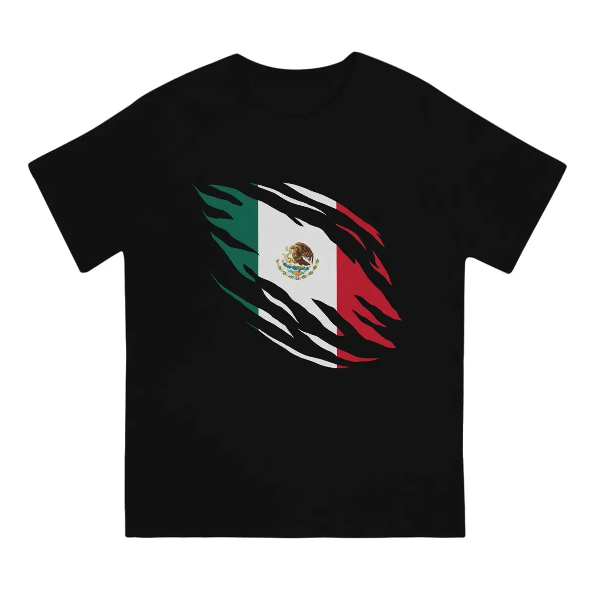 Stylized Flag Of Mexico Tshirt Men Tops Vintage Summer Short Sleeve T Shirt