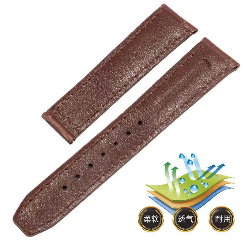 TOP Genuine Leather watchband For MAURICE LACROIX watches strap black brown 20mm 22mm with folding buckle bracelet