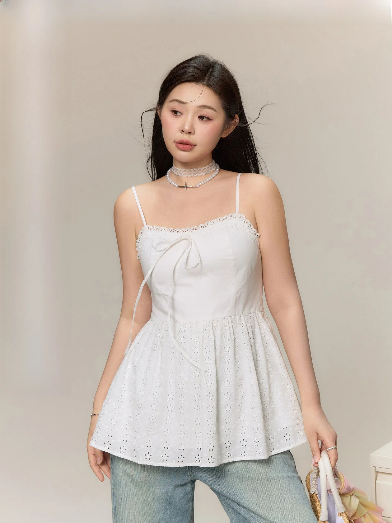 

Женский топ-майка Jiu Studio Summer Breeze Micro Plumpmm Pure Desire с завязками, большой размер, 100% хлопок