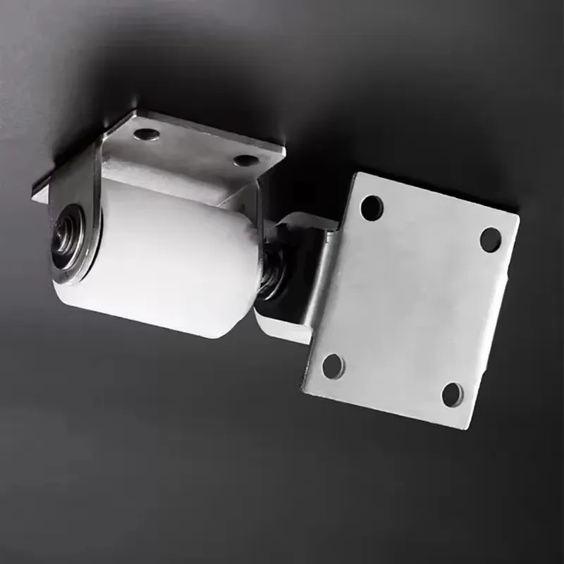 1Pc White Shower Door Rollers Stainless Steel Bracket Nylon Pulley Mute Bearing Sliding Door Wheels Furniture Hardware Pulley