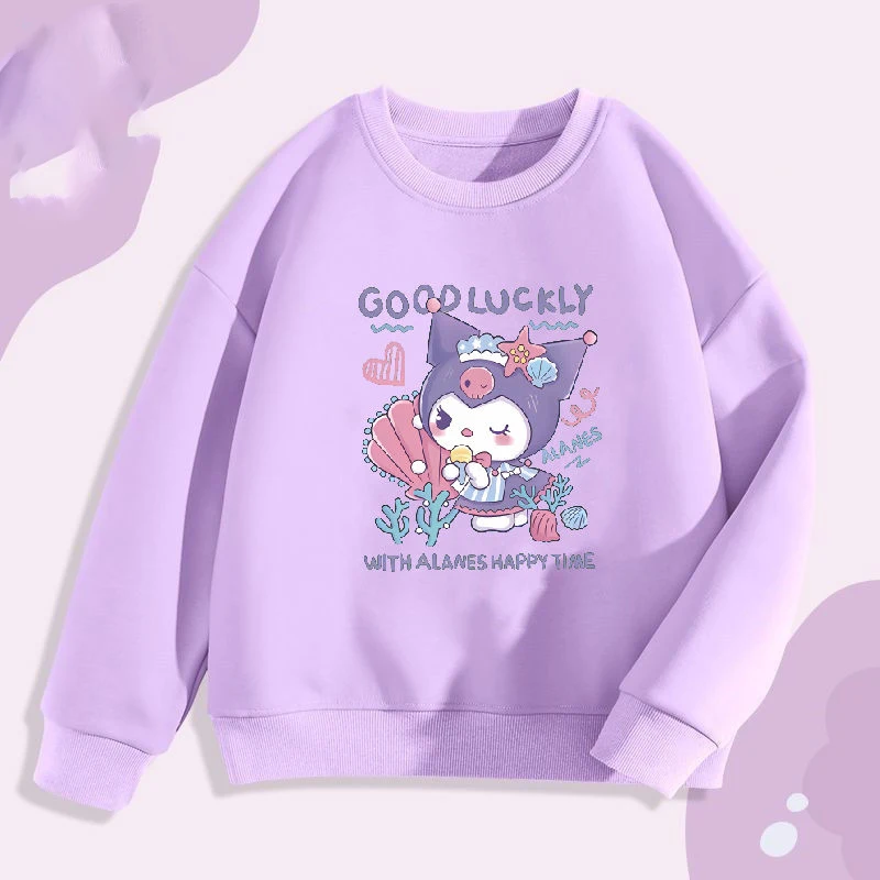 

Hello Kitty Cinnamoroll Anime Kawaii Sanrio Long Sleeve Hoodie Cute Kuromi Fashion Children Shirt Clothing Gifts for Kids