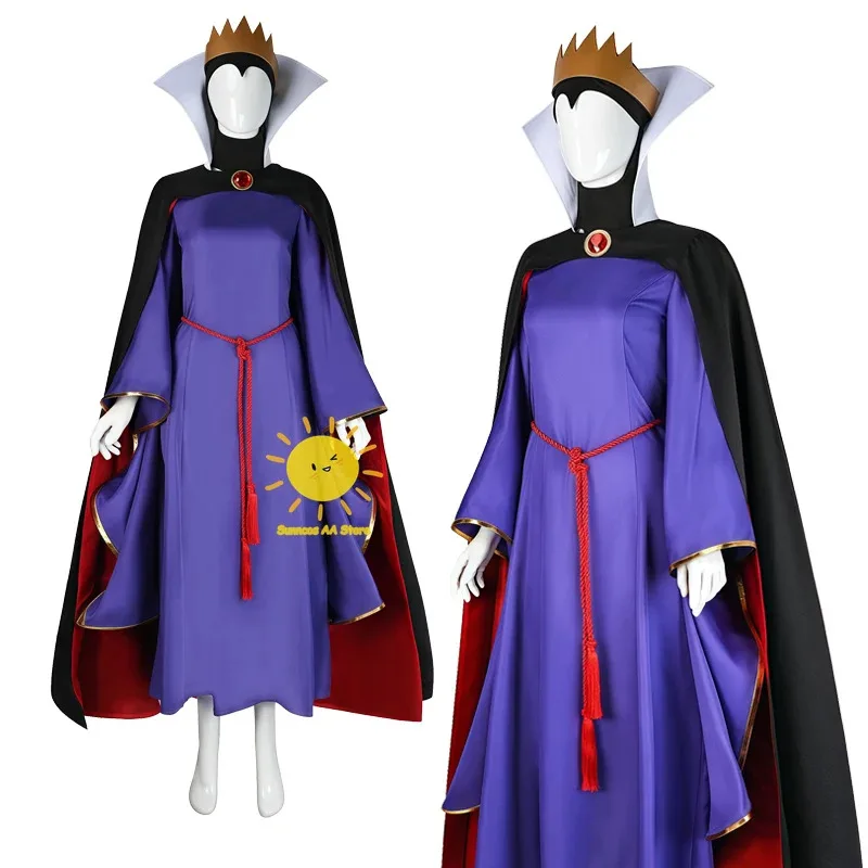

BEAST KINGDOM Malicious Queen Cosplay Snow White Cosplay Costumes Purple Dress Cape Headgear Halloween Carnival Cos Adult Women