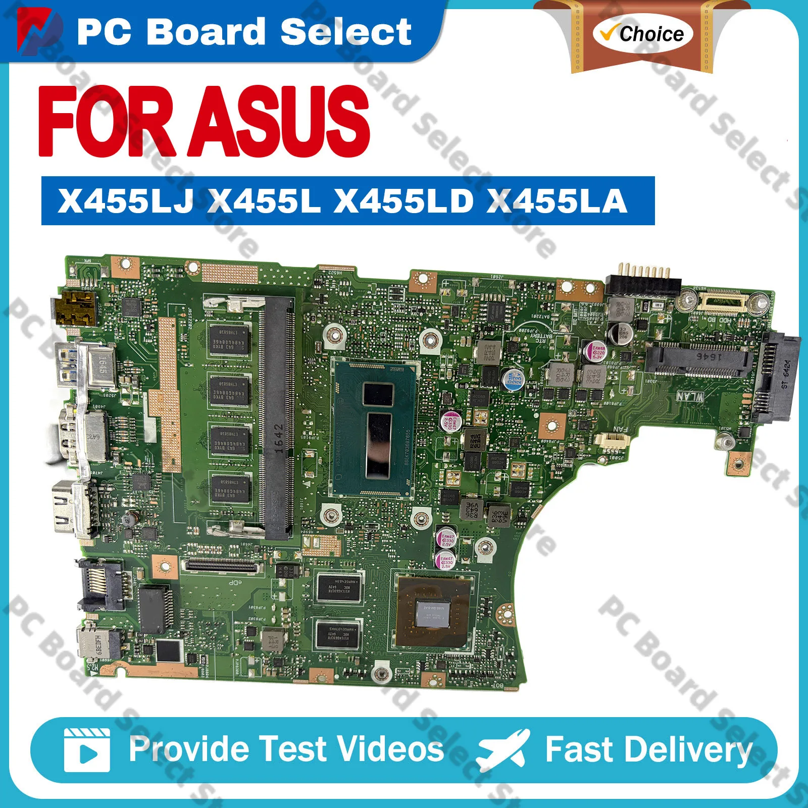 

X455LD Laptop Motherboard For ASUS W419L X455L K455L X455LNB W491L X455LJ A455L X455LF X455LB X455LD Mainboard With I3 I5 I7 CPU