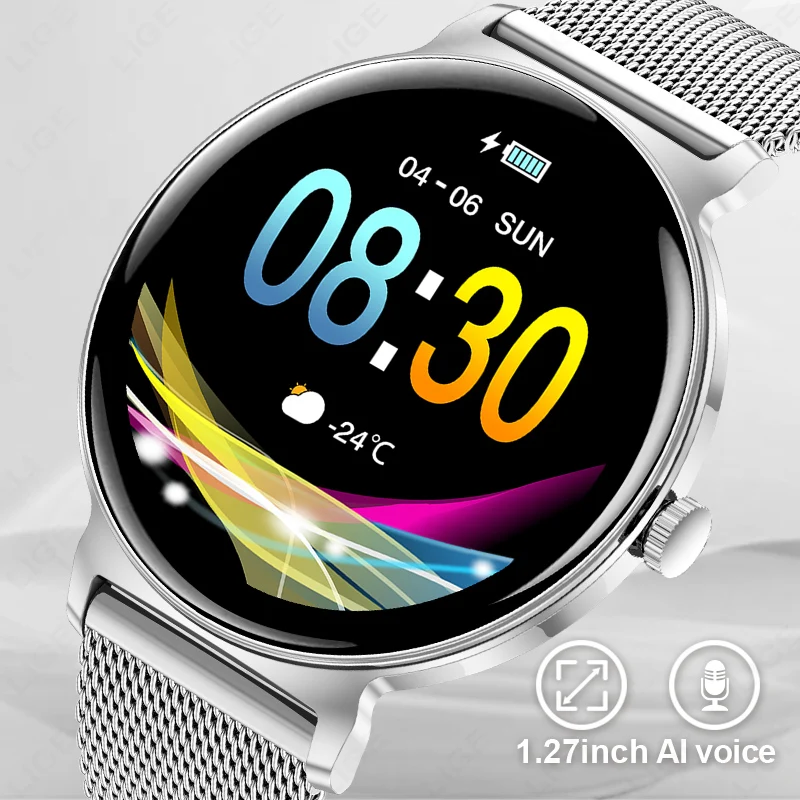 

LIGE Fashion Ultra-thin Smart Watch Women Bluetooth Call Music Playback Custom Dials Heart Rate Monitor Sports Smartwatch Ladies