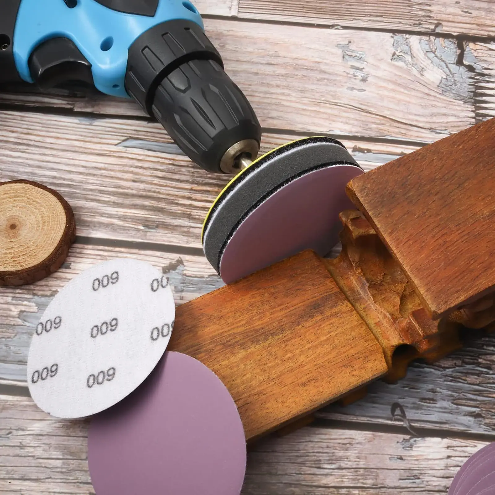 78 قطعة 3 بوصة أقراص الصنفرة هوك وحلقة دعم الوسادة الحفر الرملي مرفق ساندر للحفر 80-800 فريك للسيارة المعدنية الخشبية