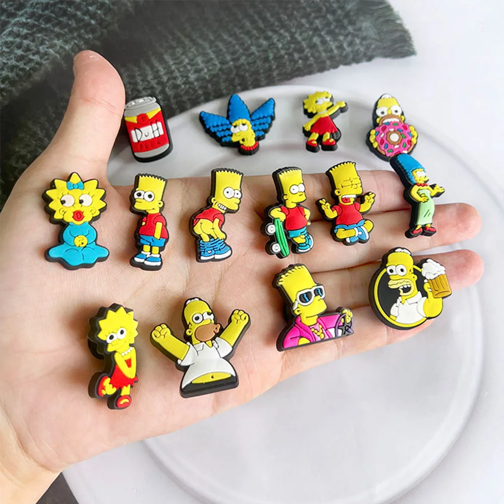 Bestseller Cartoon Wacky Simpson Anime-Serie PVC-Schuhzubehör DIY Abnehmbare Wasserdichte Kreative Lustige Geschenke – Detail 10