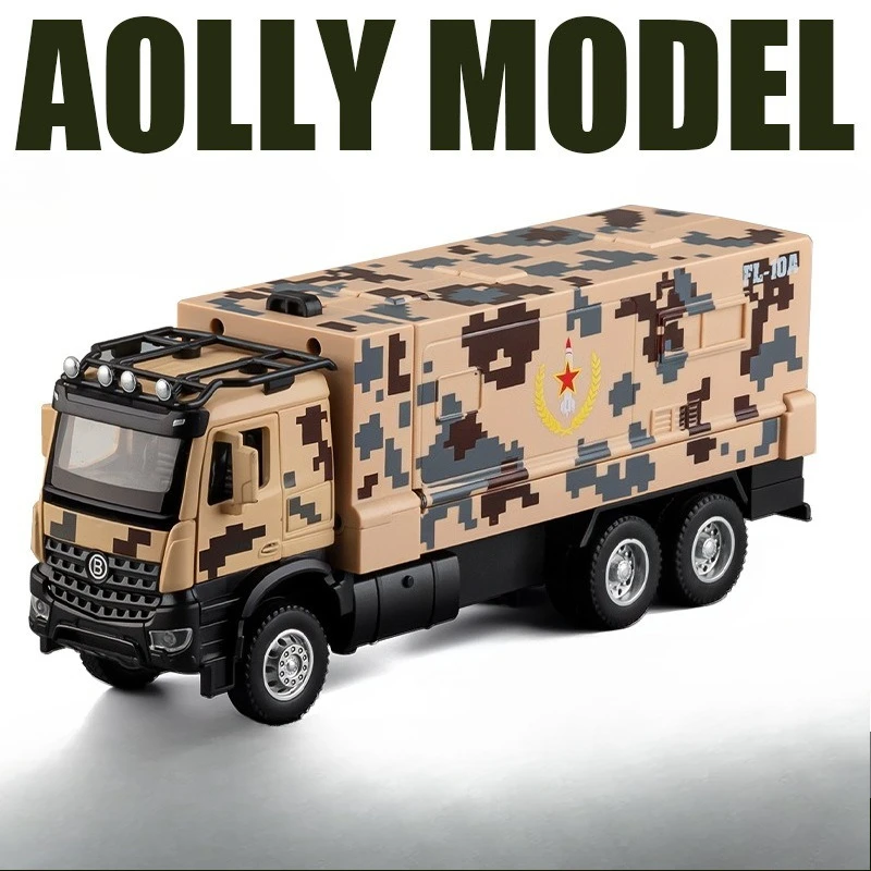 Model ciężarówki transportowej rakiet Feilong-10 w skali 1/35, metalowy model wojskowy z dźwiękiem i światłem, zabawka dla chłopców.