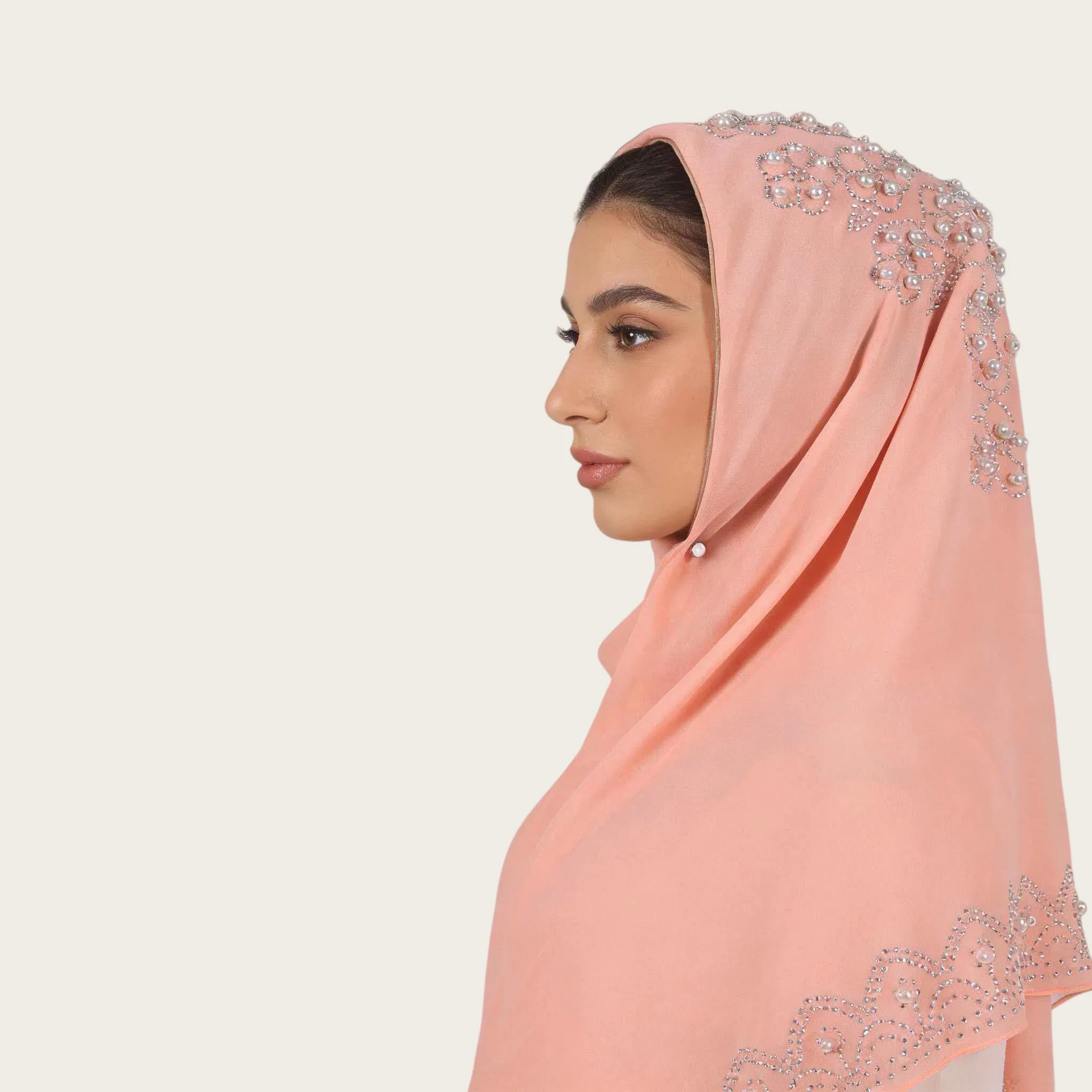 

Fashion Muslim Women's Hijabs Beading Africa Ethnic Headscarf Purple White Scarf Dubai Saudi Head Wear Hat Hijab 95X95CM B2