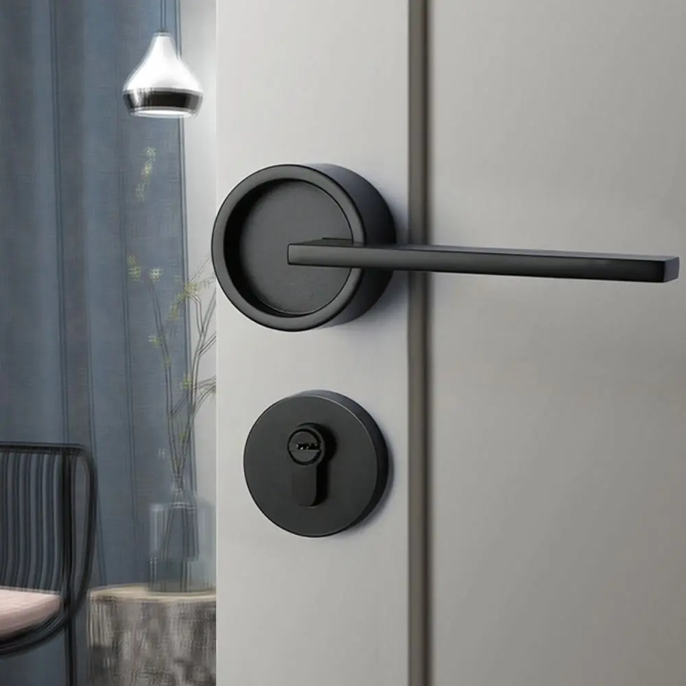 

Zinc Alloy Round Door Lock Mute Mechanical Anti-theft Design Door Handle Lock Solid Construction Nordic Style Deadbolt Lock