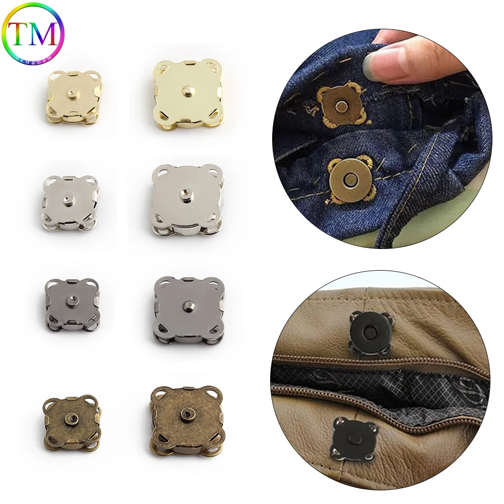 10-100PCS 18x4mm/14x4mm Metal Magnetic Snap Button For Clothes Handbag Bags Invisible Sewing Button Clasps Fasteners Accessories