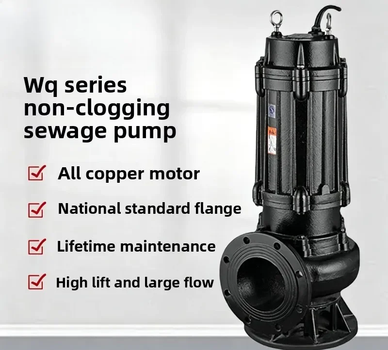 Sewage Pump No Blockage High Lift 380V Sewage Treatment Pump Manufacturer Basement Flood Control Pumping Sewage Pump