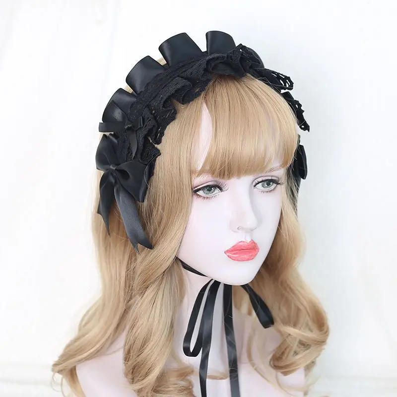 Coiffure gothique Lolita en dentelle pour filles, bandeaux de Cosplay mignons, joli épingle à cheveux douce, accessoire pour cheveux, fait à la main