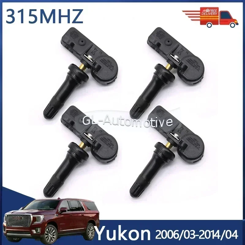 

Set of (4) TPMS Sensor For GMC Yukon 2006-2014 Yukon XL 2006-2014 Tire Pressure Monitoring Sensor 13586335 315MHZ