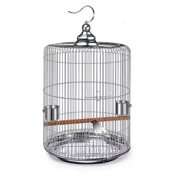 Stainless Steel Bird Cage Large Round Bird Nest Parrot Thrush Kages Bird Kages House Outdoor Hanging Decoration Metal Nest Hoose