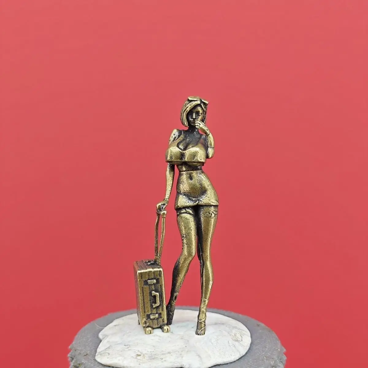 

Miniature Modern Fashion Female Figurine Home Decor Ornament, Desk Accent, Collectible Handmade Sculpture