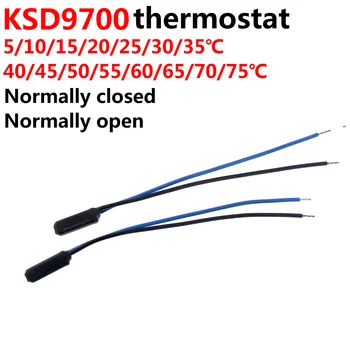 5 peças ksd9700 interruptor de temperatura constante 5a/250v normalmente fechado/aberto termostato 45 50 55 60-100 graus disco bimetálico térmico