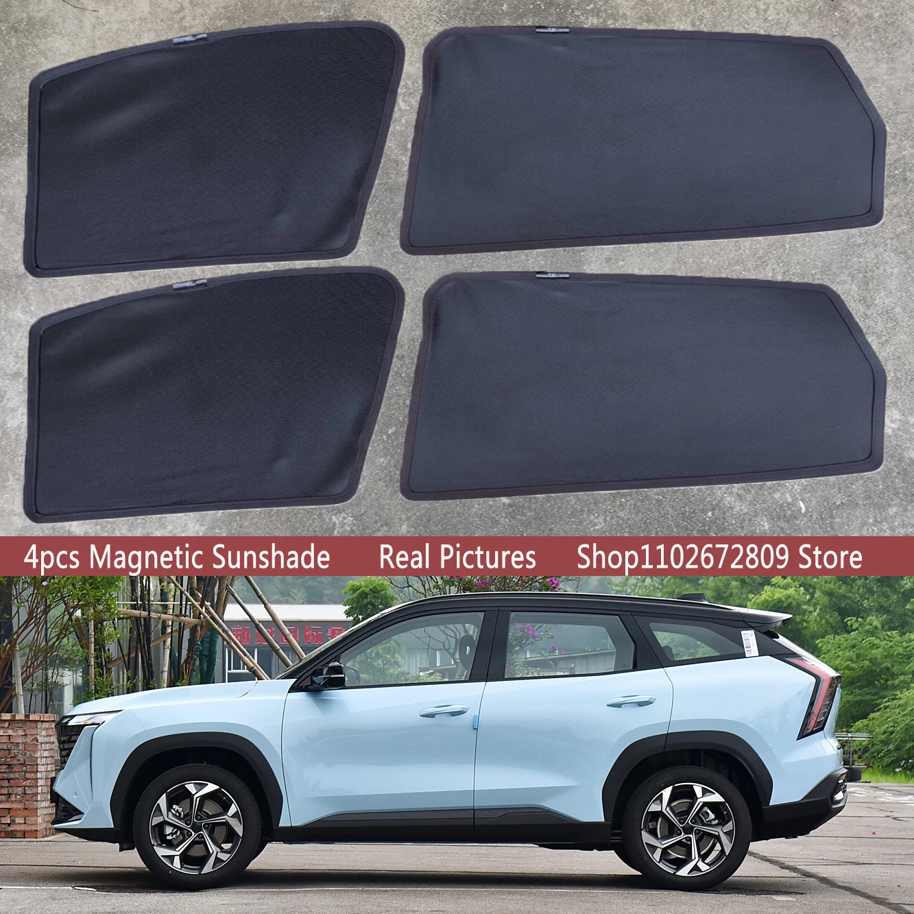 

Magnetic Car Sunshade Shield Front Windshield Frame Curtain Sun Shades For GEELY STARRAY 2023 2024 2025 Accessories